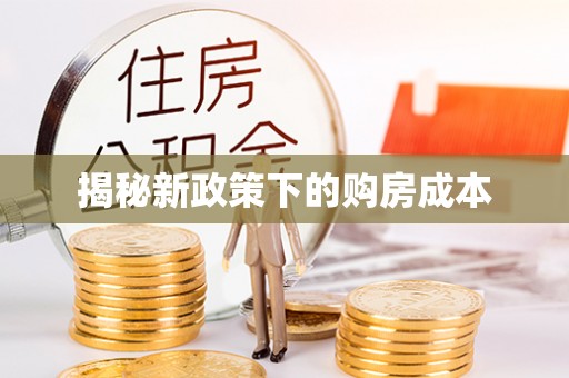 双牌揭秘新政策下的购房成本