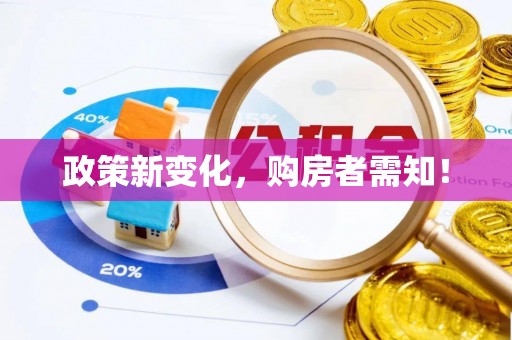 双牌政策新变化，购房者需知！