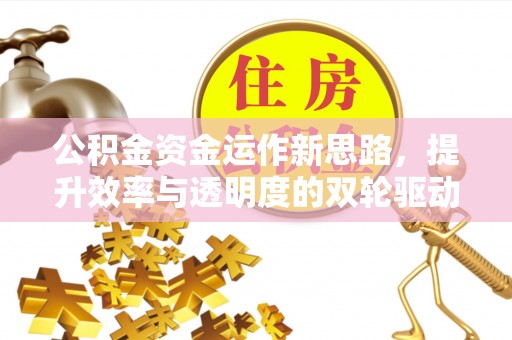双牌公积金资金运作新思路，提升效率与透明度的双轮驱动